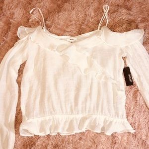 Ardene white long sleeve flow style shirt size L